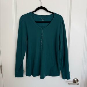 Eddie Bauer Teal Long Sleeve Henley